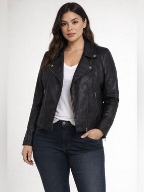 Philosophy Black Faux Leather Moto Jacket
